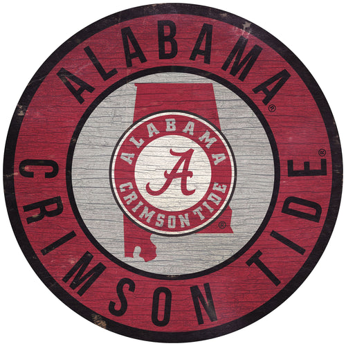 Alabama Crimson Tide 0866-12in Circle w/State