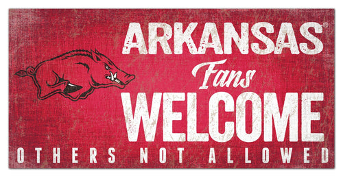 Arkansas Razorbacks 0847-Fans Welcome 6x12