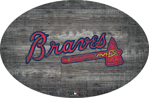 Atlanta Braves 0773-46in Distressed Wood Oval