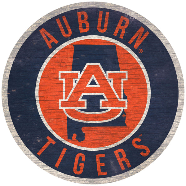 Auburn Tigers 0866-12in Circle w/State