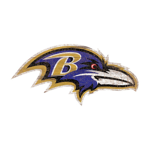 Baltimore Ravens 0843-Distressed Logo Cutout 24in
