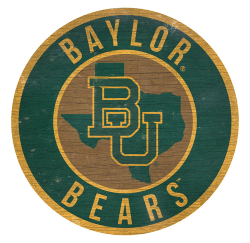 Baylor Bears 0866-12in Circle w/State
