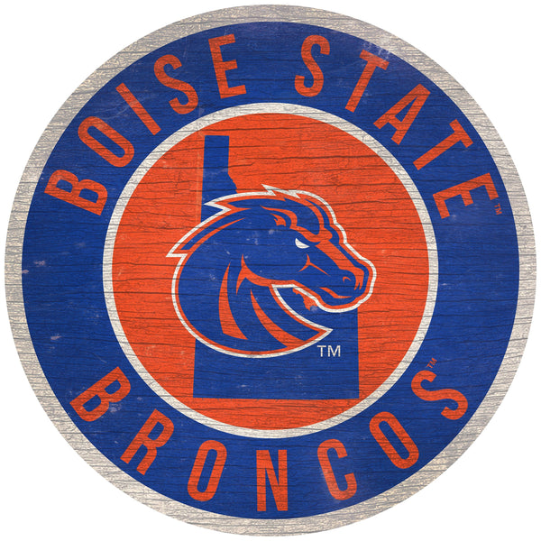 Boise State Broncos 0866-12in Circle w/State