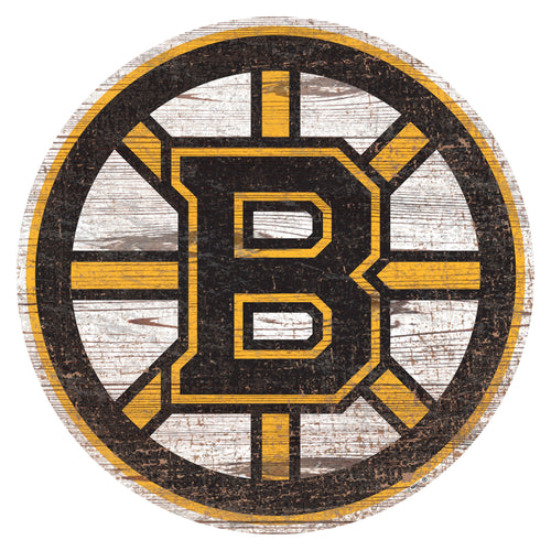 Boston Bruins 0843-Distressed Logo Cutout 24in