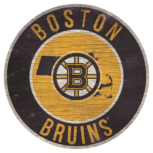 Boston Bruins 0866-12in Circle w/State