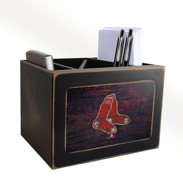 Boston Red Sox 0767-Distressed Desktop Organizer w/ Team Color