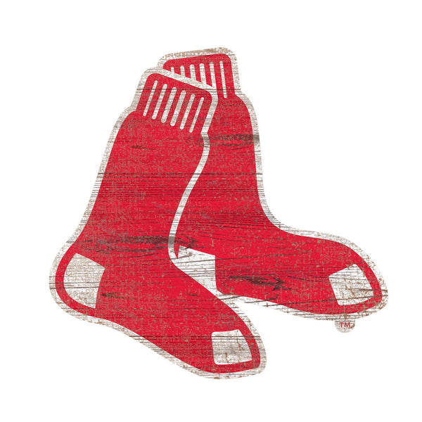 Boston Red Sox 0843-Distressed Logo Cutout 24in
