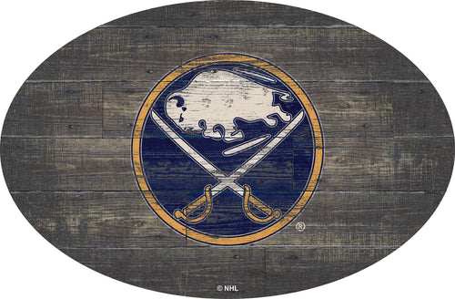 Buffalo Sabres 0773-46in Distressed Wood Oval