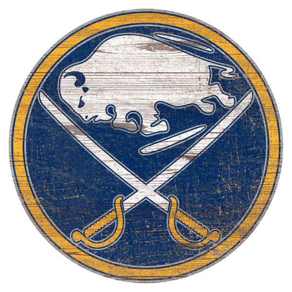 Buffalo Sabres 0843-Distressed Logo Cutout 24in