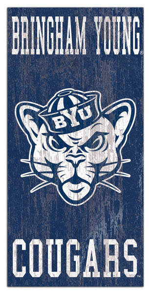 BYU Cougars 0786-Heritage Logo w/ Team Name 6x12