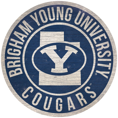 BYU Cougars 0866-12in Circle w/State
