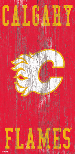 Calgary Flames 0786-Heritage Logo w/ Team Name 6x12