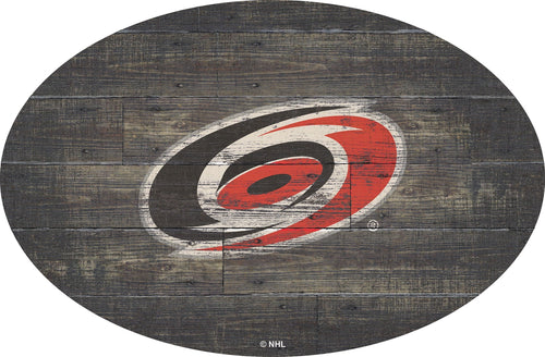 Carolina Hurricanes 0773-46in Distressed Wood Oval