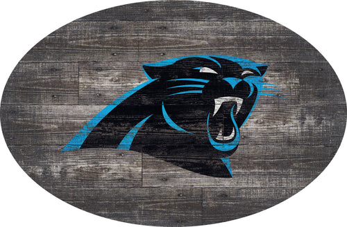 Carolina Panthers 0773-46in Distressed Wood Oval