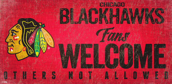 Chicago Blackhawks 0847-Fans Welcome 6x12