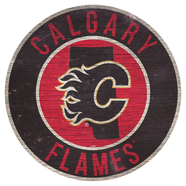 Clagary Flames 0866-12in Circle w/State
