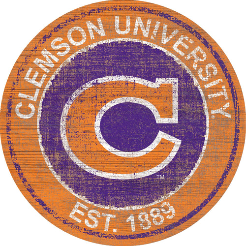 Clemson Tigers 0744-Heritage Logo Round