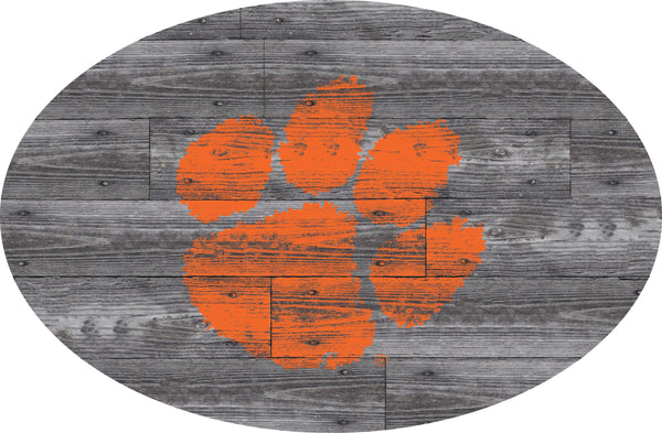 Clemson Tigers 0773-46in Distressed Wood Oval