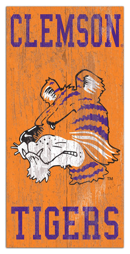 Clemson Tigers 0786-Heritage Logo w/ Team Name 6x12