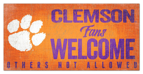 Clemson Tigers 0847-Fans Welcome 6x12