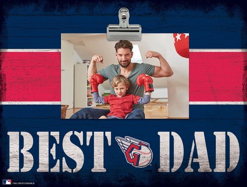 Cleveland Indians 2016-Best Dad Striped Clip Frame