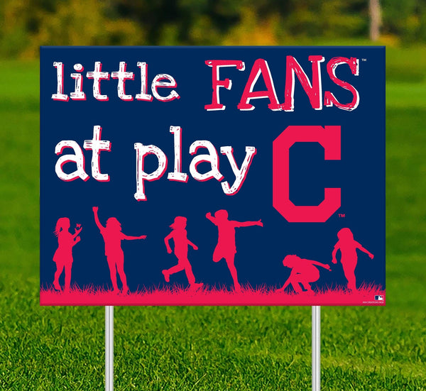 Cleveland Indians 2031-18X24 Little fans at play 2 sided yard sign