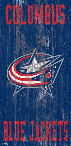 Columbus Blue Jackets 0786-Heritage Logo w/ Team Name 6x12