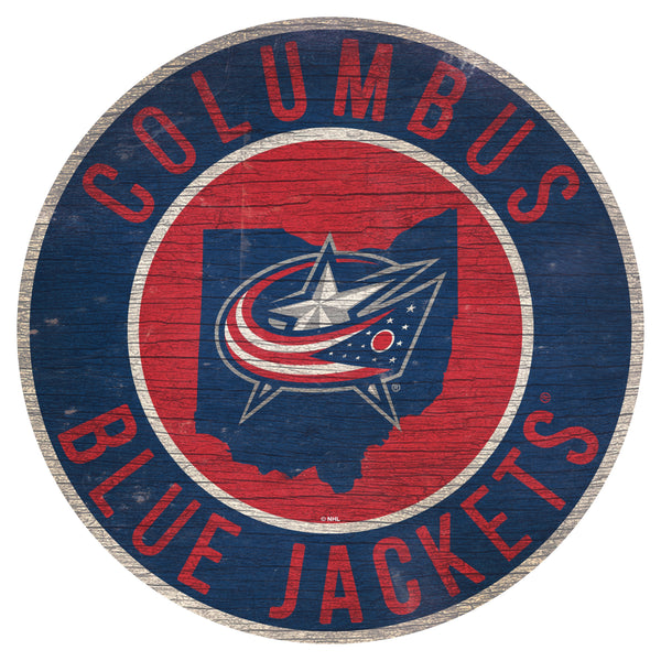 Columbus Blue Jackets 0866-12in Circle w/State