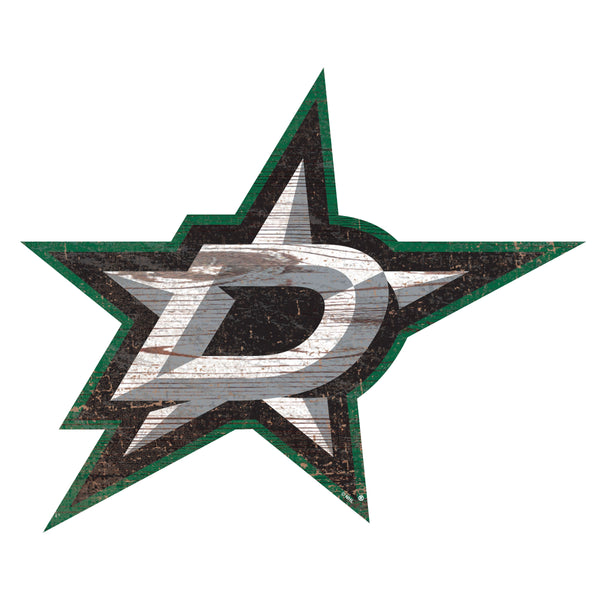 Dallas Stars 0843-Distressed Logo Cutout 24in