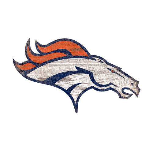 Denver Broncos 0843-Distressed Logo Cutout 24in