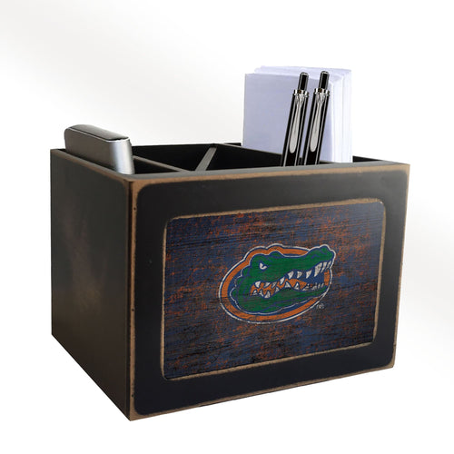 Florida Gators 0767-Distressed Desktop Organizer w/ Team Color