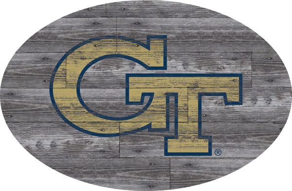 Georgia Tech Yellow Jackets 0773-46in Distressed Wood Oval