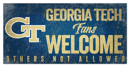 Georgia Tech Yellow Jackets 0847-Fans Welcome 6x12