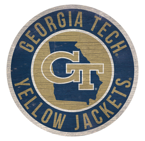 Georgia Tech Yellow Jackets 0866-12in Circle w/State