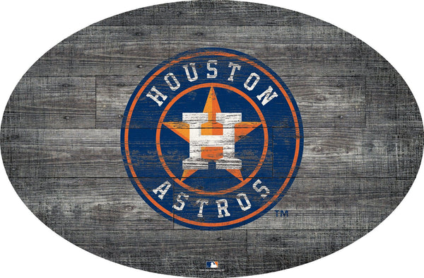Houston Astros 0773-46in Distressed Wood Oval