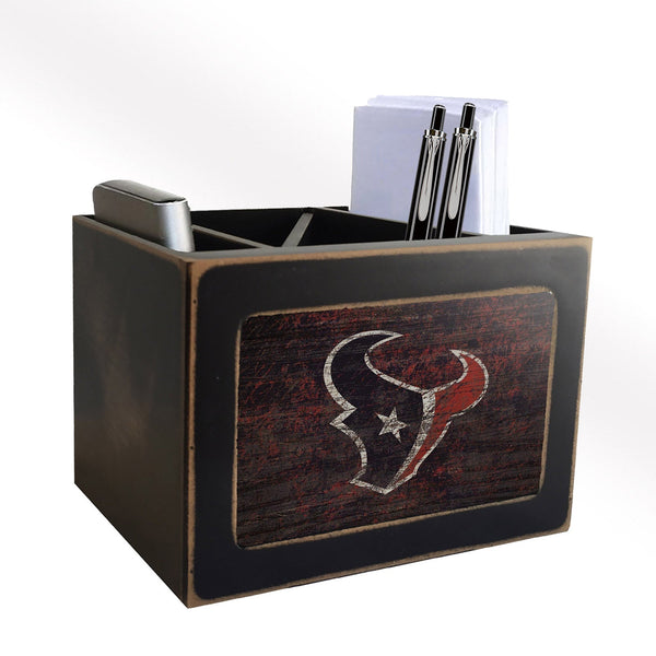 Houston Texans 0767-Distressed Desktop Organizer w/ Team Color