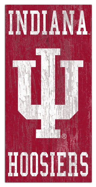 Indiana Hoosiers 0786-Heritage Logo w/ Team Name 6x12