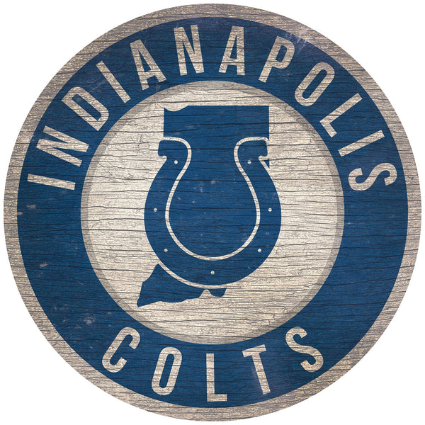 Indianapolis Colts 0866-12in Circle w/State