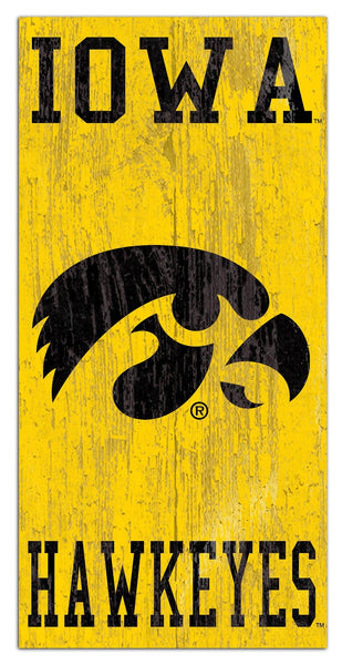 Iowa Hawkeyes 0786-Heritage Logo w/ Team Name 6x12