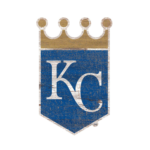 Kansas City Royals 0843-Distressed Logo Cutout 24in