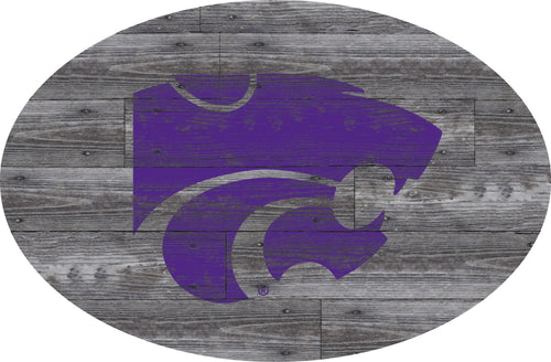 Kansas State Wildcats 0773-46in Distressed Wood Oval