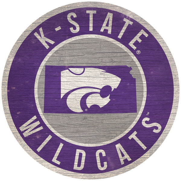 Kansas State Wildcats 0866-12in Circle w/State