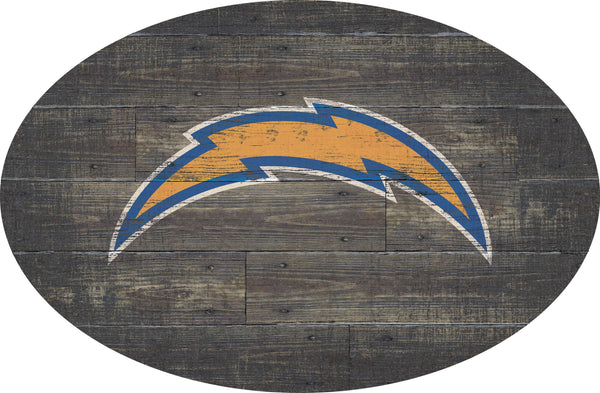Los Angeles Chargers 0773-46in Distressed Wood Oval