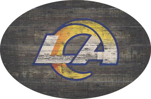 Los Angeles Rams 0773-46in Distressed Wood Oval