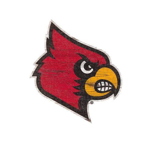 Louisville Cardinals 0843-Distressed Logo Cutout 24in