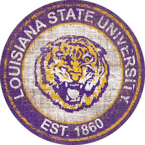 LSU Tigers 0744-Heritage Logo Round