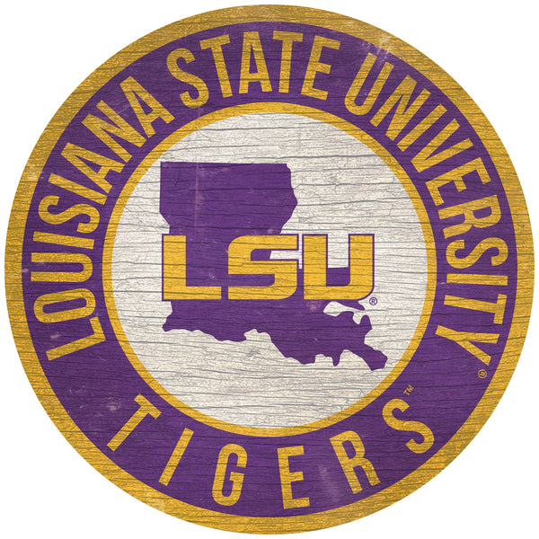 LSU Tigers 0866-12in Circle w/State