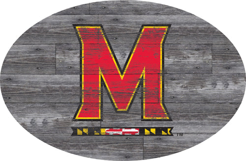Maryland Terrapins 0773-46in Distressed Wood Oval