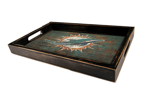 Miami Dolphins 0760-Distressed Tray w/ Team Color