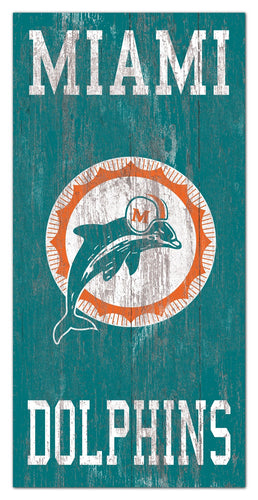 Miami Dolphins 0786-Heritage Logo w/ Team Name 6x12